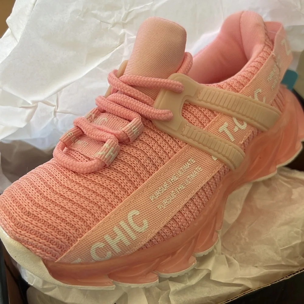 Girls Running Shoes Lightweight Lace up Walking Sneakers size 10.5 little kids